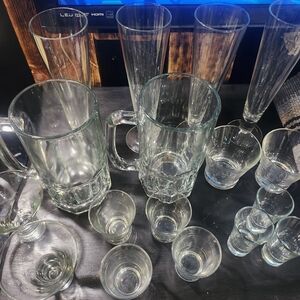 Clear Glass Drinkware Set
